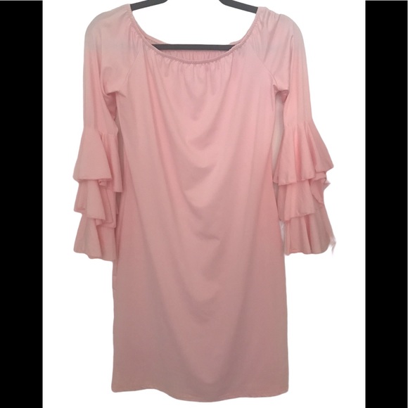 Pink Ruffled Sleeve Dress - Picture 2 of 2